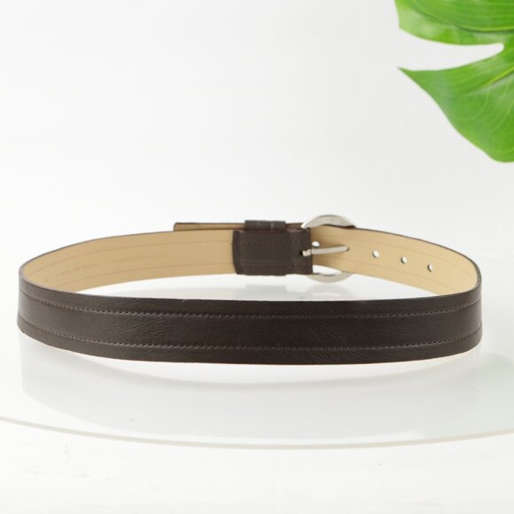 Via Spiga Womens Belt Size Medium M Brown Leather Ring Buckle Elegant Dress - Picture 4 of 12